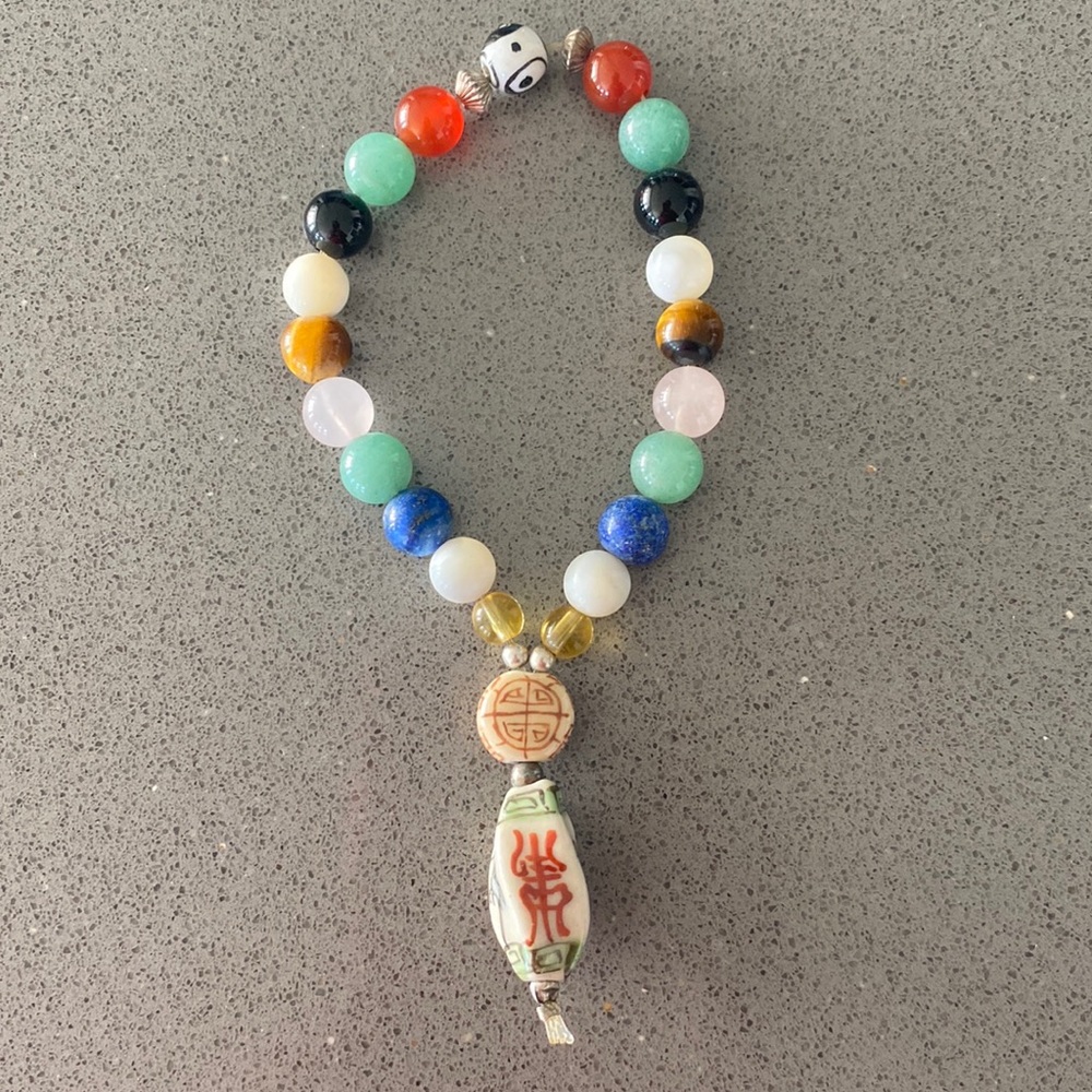 Multi- Stone Gemstone Crystal Beaded Stretch Bracelet